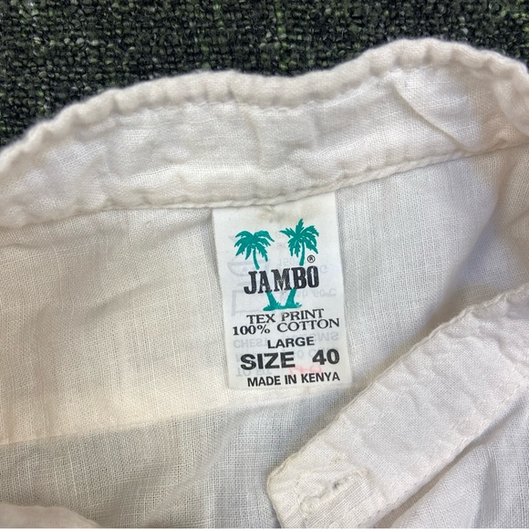 Vintage Jambo Kenya 70s Button Up Shirt Lion Men Large Single Stitch Texprint - Picture 5 of 10